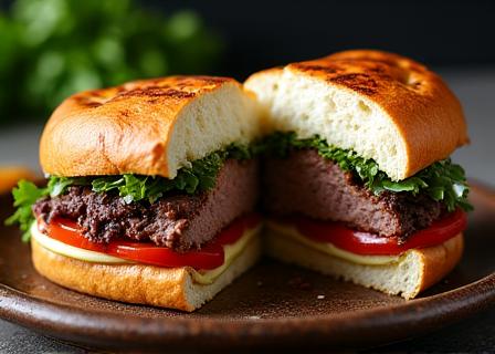 Ceapaire mairteola meilte gourmet ar phláta